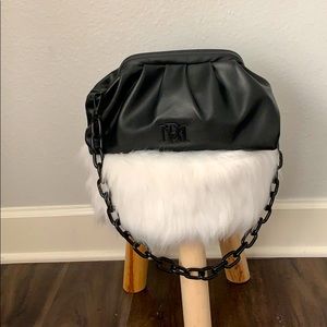 BRADLEY MISCHKA BLACK POUCH PURSE WITH CHAIN